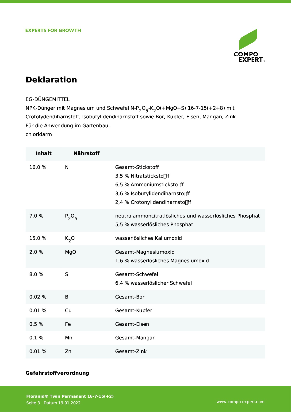 Rasendnger: COMPO Expert Floranid Twin Permanent 25 kg