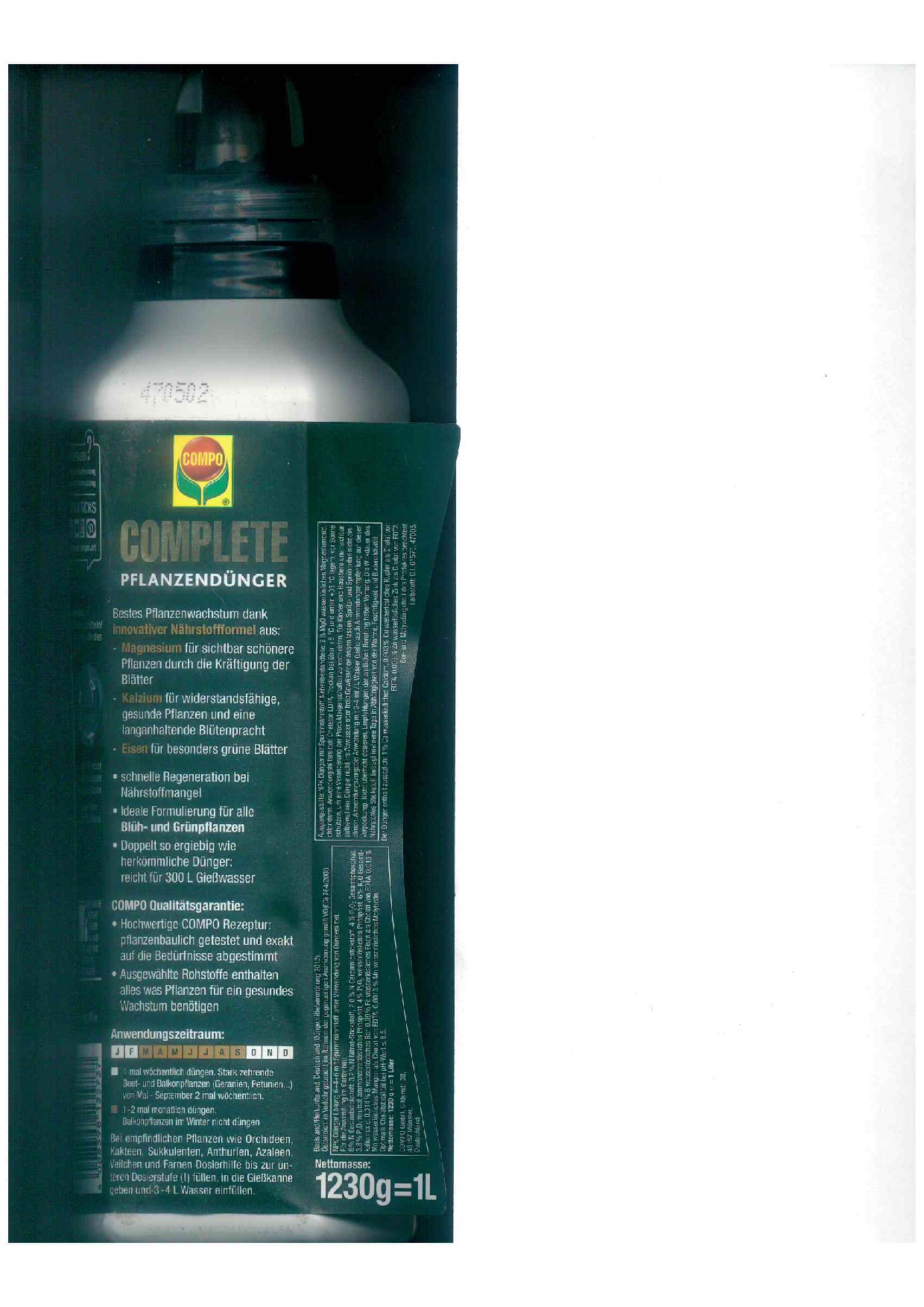 Flssigdnger, Dngestbchen: Compo Complete mit Magnesium und Kalzium 1  Liter